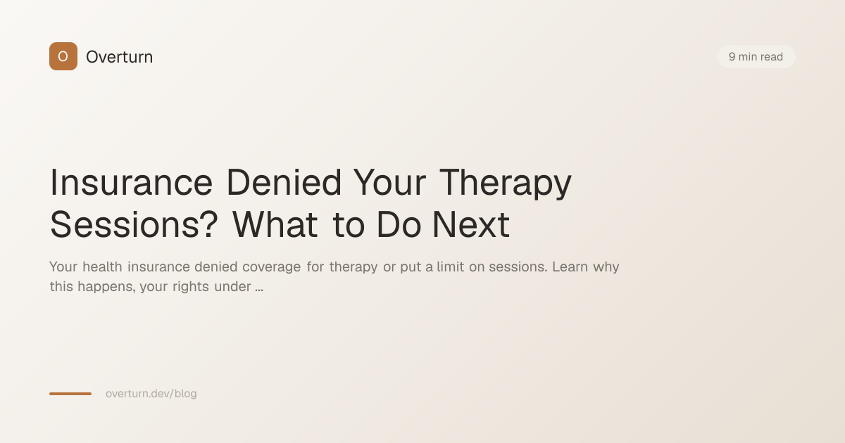 Insurance Denied Your Therapy Sessions? What to Do Next